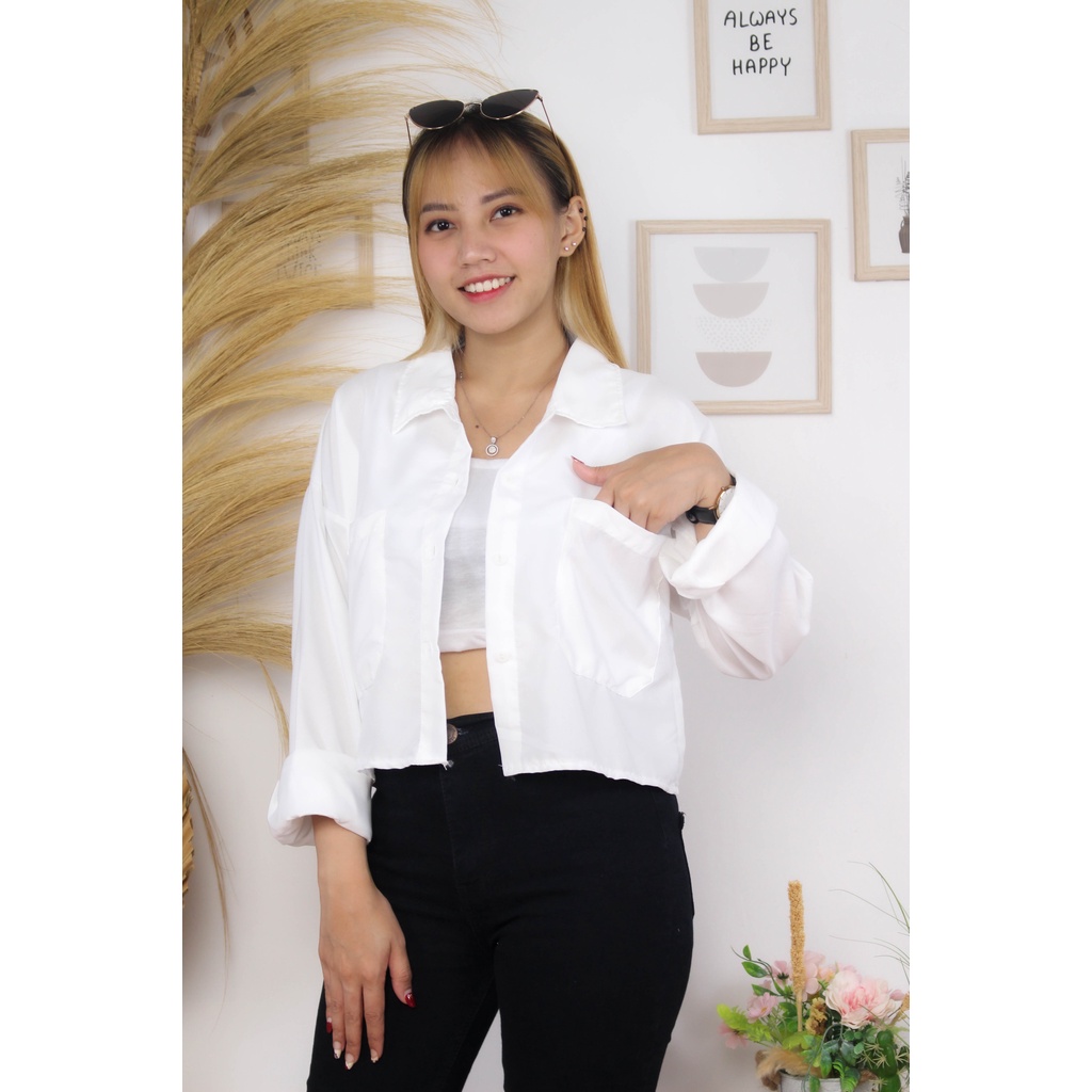 RX Fashion - Kemeja Gita Rami Basic / KEM TASA / GIOMI LINEN RAMI SHIRT - BN-PUTIH