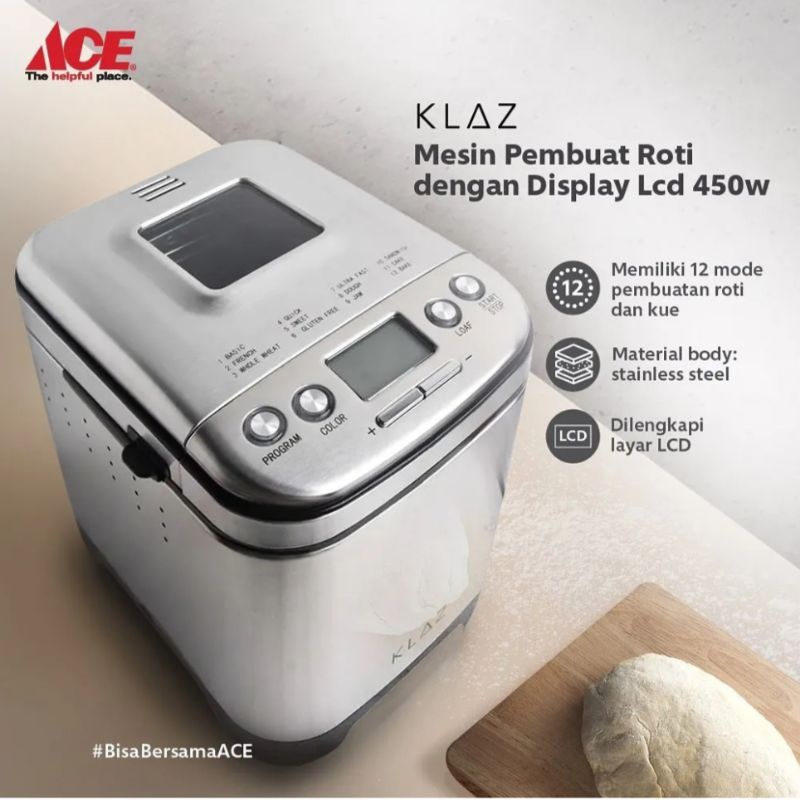 KLAZ Mesin Pembuat Roti Dengan Display LCD 450W