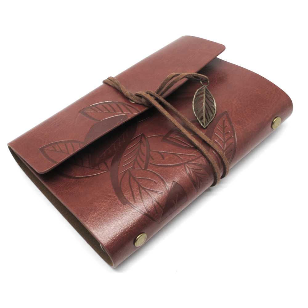 

BESTOYARD Buku Catatan Binder Kulit Retro Leaf Kertas A5 - BSD666