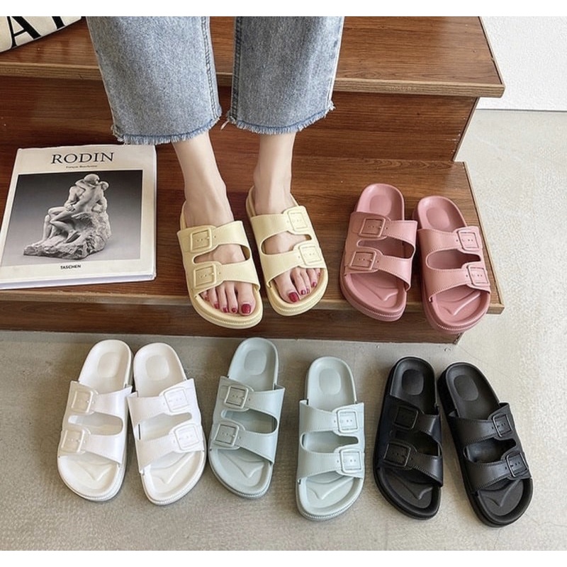 Sandal Slop Ban Dua Gesper Tebal Kelinci Import Mokaya 2062-93