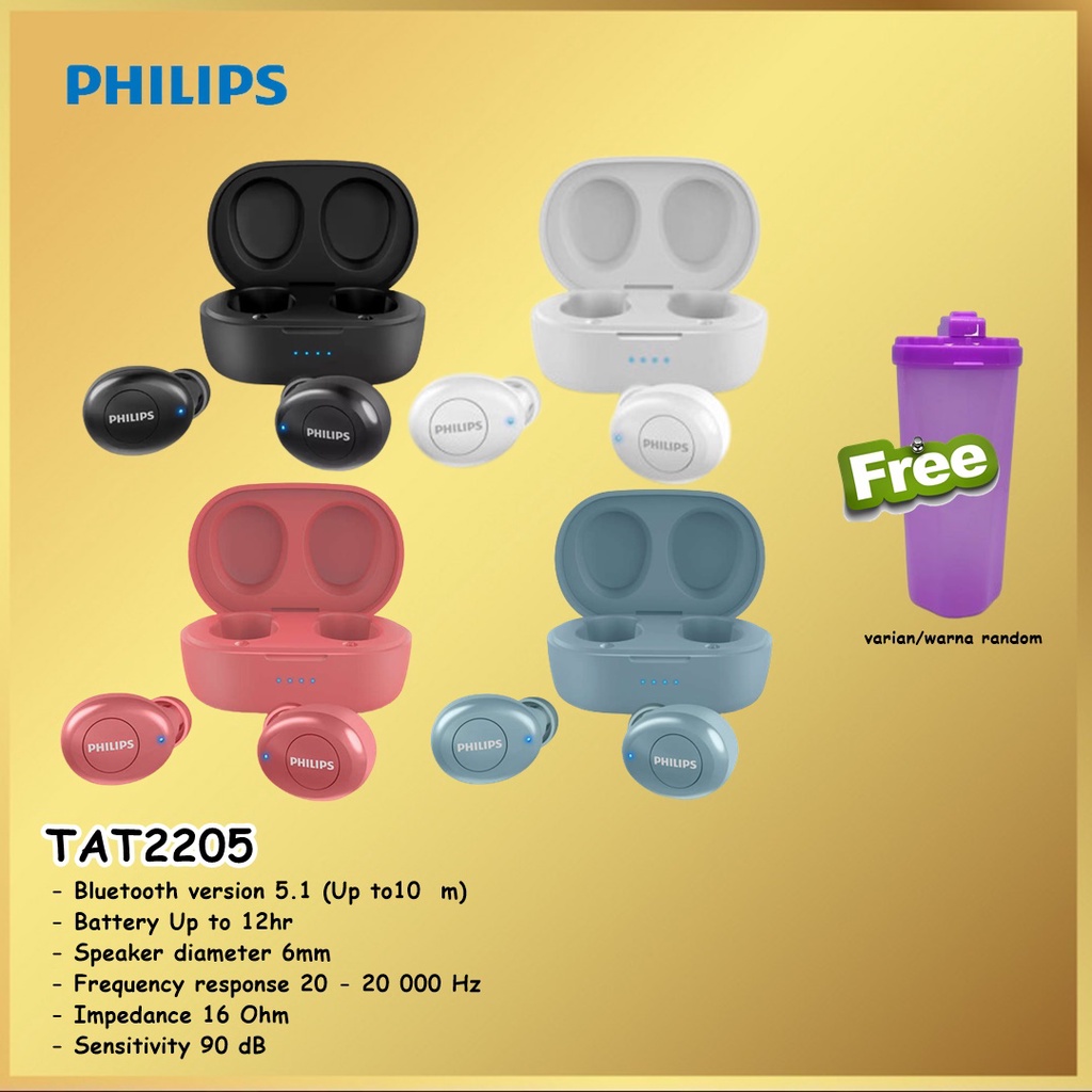 Philips TAT2205 In Ear True Wireless Headphones Earphone TWS TAT 2205