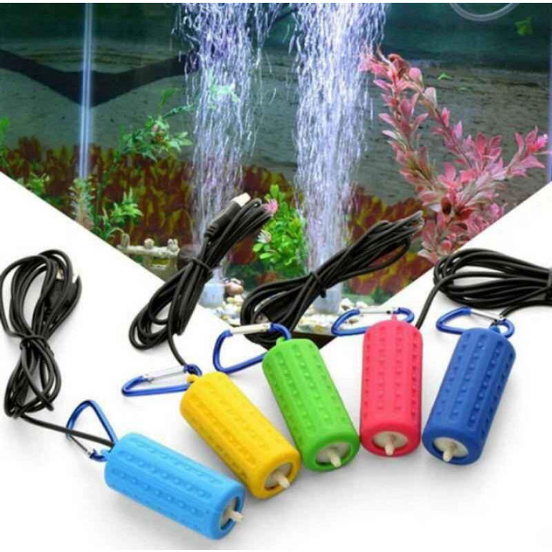 Pompa Air Aquarium Mini USB Oxygen Air Pump with Air Stone
