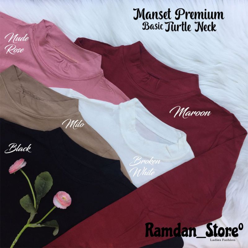 Manset Premium Basic Turtle Neck, Manset Kaos Premium, Manset Dalaman Baju Wanita, Manset