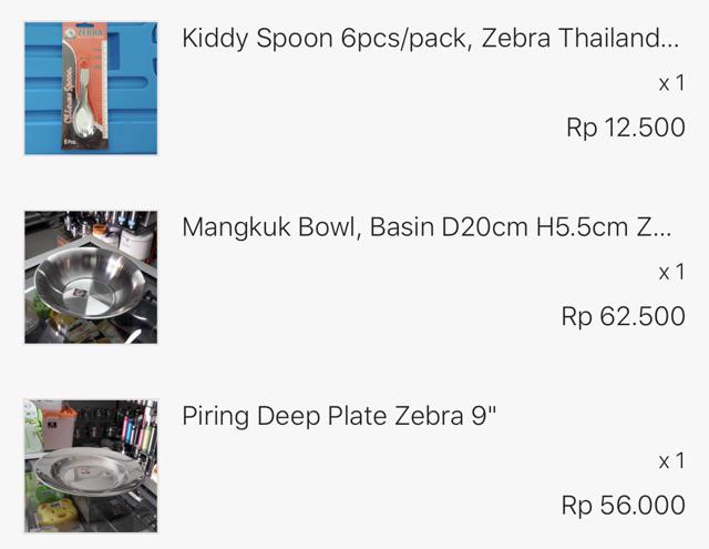 Sendok Kiddy Spoon 6pcs/pack, Zebra Thailand, Panjang 10.5cm