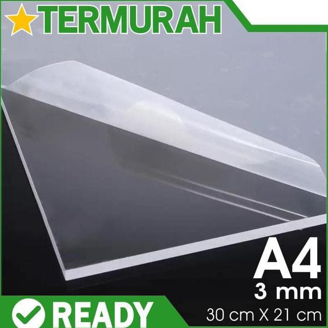 

acrylic akrilik lembaran potongan clear bening 3mm ukuran 30x21 cm a4 TERBARU