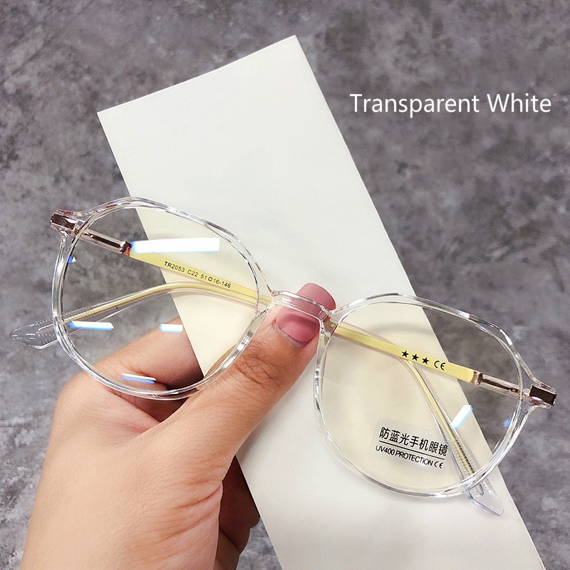 Kacamata Simple Transparan Bingkai Besar Gaya Korea Untuk Wanita