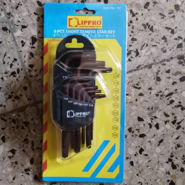 Kunci L set bintang lubang lippro