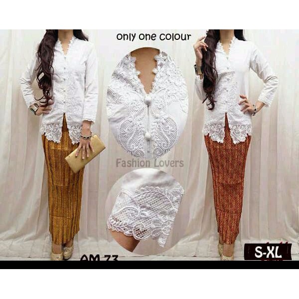 Fashion kebaya putih modern kebaya encim Terlaris
