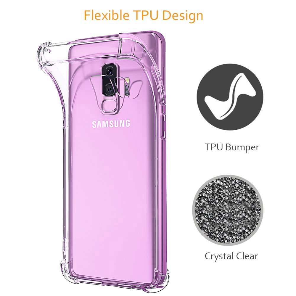 ShockProof Crystal Clear Soft TPU Case / Flexible Silicone Cover with Reinforced Corners / Slim Drop Protection Bumper Cover Designed For Samsung Galaxy S20,S20Plus,S20Ultra,S10E,S10,S10Plus,S9,S9Plus,S8 Plus,Note10,Note9,Note8,M20,M30,A50,A40,A70