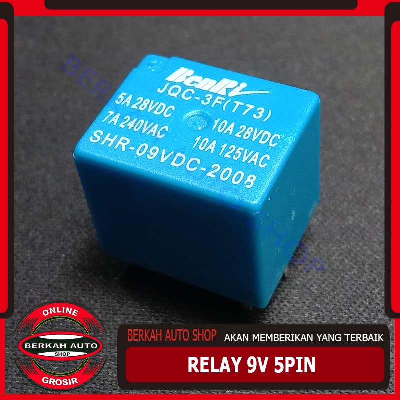 Relay 9V 5Pin - relay 9volt 5pin bagus