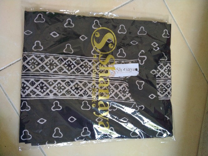 Shanaya Batik Tunik Nadya Batik Cap Garutan Hitam Zipper Depan