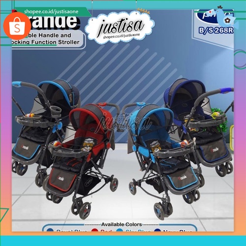 Promo !! Stroller bayi murah pliko grande 268 R dorongan bayi bisa ayun/Pliko PK268 Grande Ayunan 3-Posisi Hadap Depan Belakang