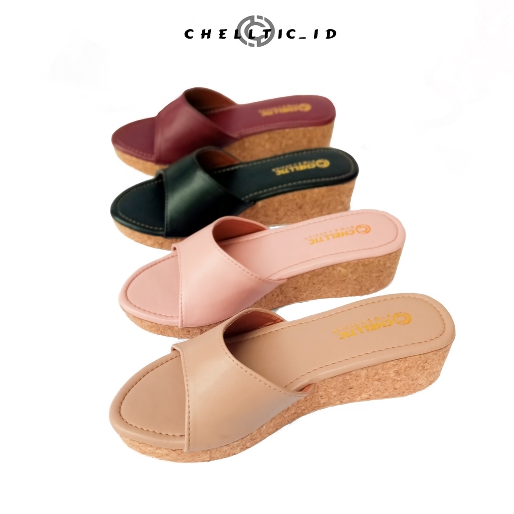 [CUCI GUDANG ] Sandal Wedges Wanita Selop Casual