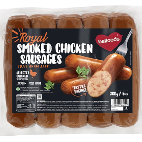 SOSIS AYAM ASAP BELFOODS ROYAL 360GR HALAL SMOKED CHICKEN SAUSAGE