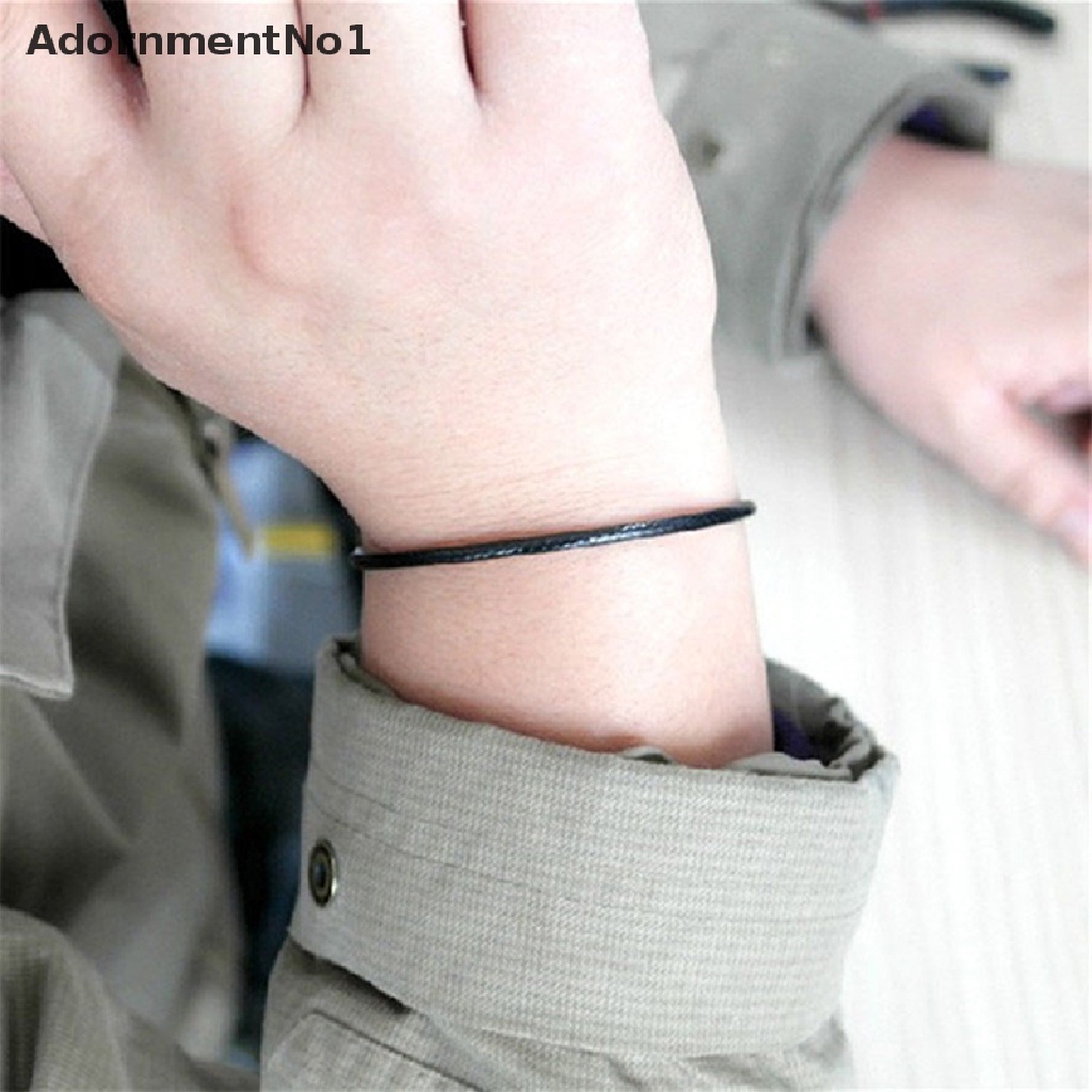 (AdornmentNo1) 1pc Gelang Tali Kulit Anti Alergi Untuk Pria / Wanita