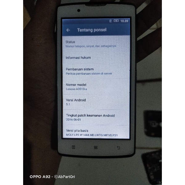 mesin lenovo a2010a