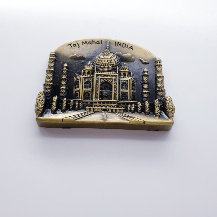 3D LOGAM Souvenir Negara magnet Kulkas Tempelan Taj Mahal India