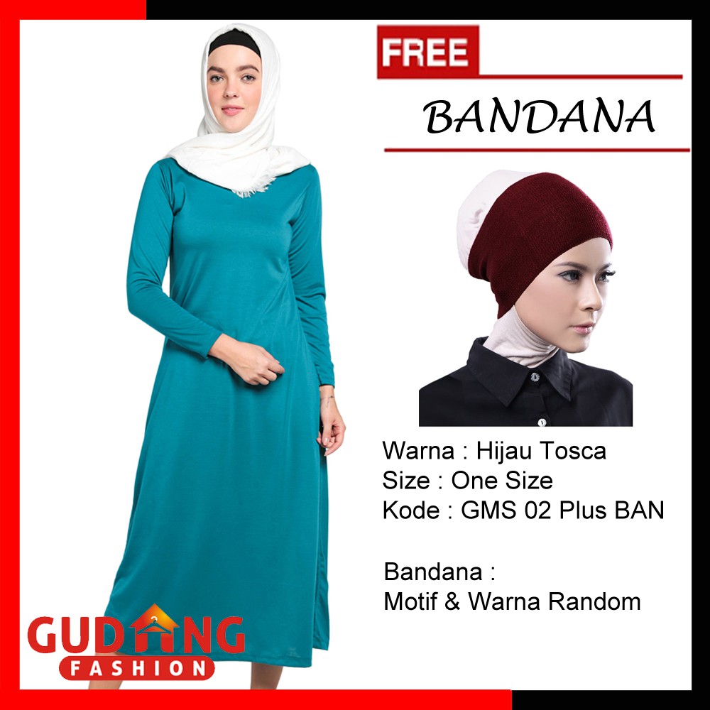 Baju Gamis Murah Muslimah Terbaru Plus Free Bandana (COMB)