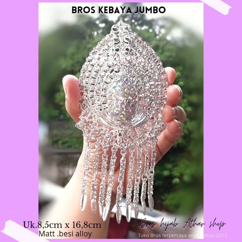 athar shop COD Bros kebaya pengantin bunga besar jumbo gold silver bros pesta akad nikah/bros juntai