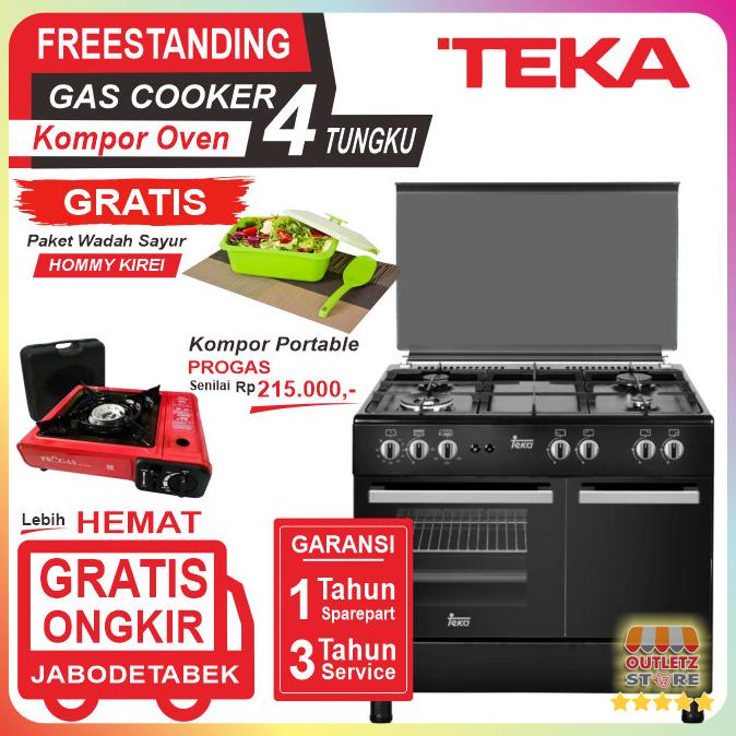 Freestanding Gas Cooker Kompor Oven 4 Tungku Teka Fs96F4G Okyqpb6Gs2