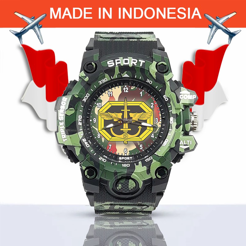 {Istimewa} Jam Tangan KOPASUS (TNI) -Hitam Army Water Resistant