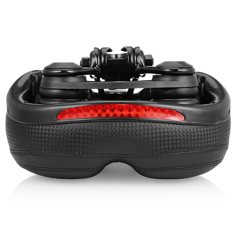 Sadel Sepeda Shock Absorber with Tail Warning Reflective Tape - Big Butt - Black