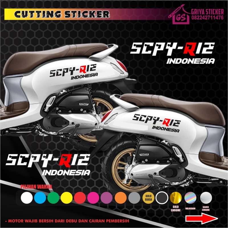 sticker cutting scpy-R12 stiker scoopy scpy viral berkualitas