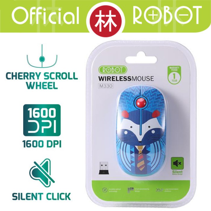 Robot M330 Wireless Mouse Silent Key Cherry Scroll Hedgehog Version