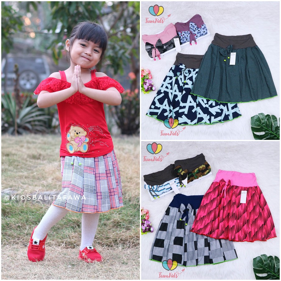 Rok Pita Bianca uk 6-7 Tahun / Motif Anak Perempuan Cewek Skirt Pendek Polos Import Best Quality