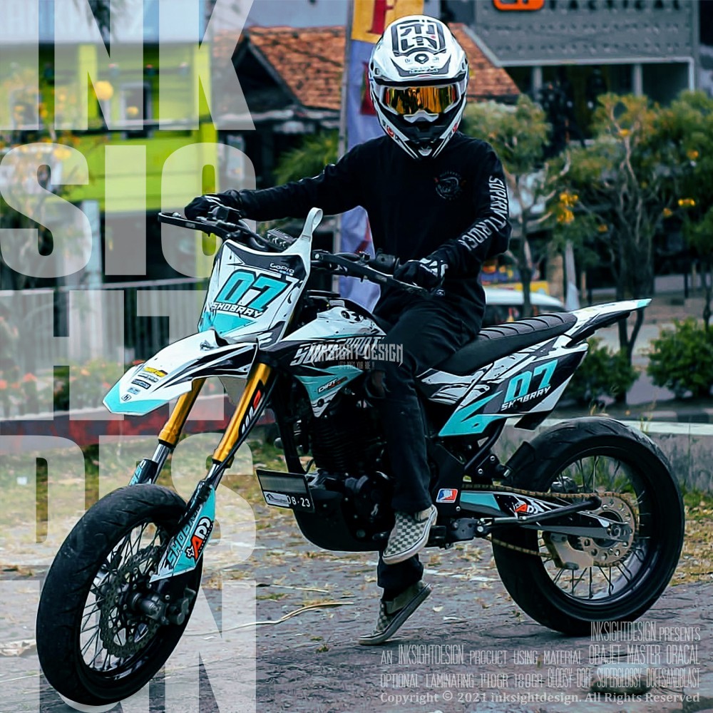 Decal Dtracker 150 KLX Dekal Sticker Motor Custom Abstrak Tosca Supermoto