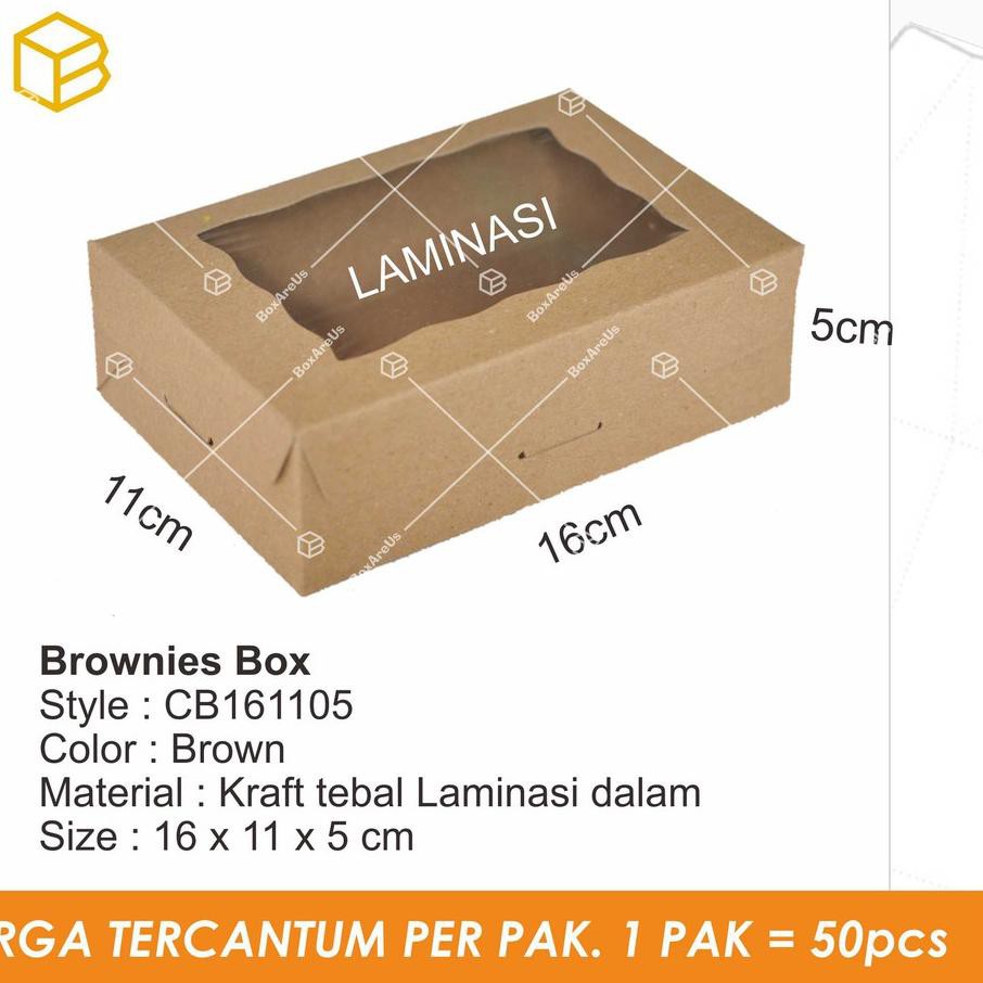 

Pasti Laris Cake box, Brownies box, Packaging, Dus kue, Kotak souvenir - CB161105 (50pc)**