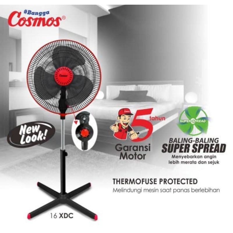 COSMOS 16 XDC Stand Fan 16 inch / Kipas Angin Berdiri