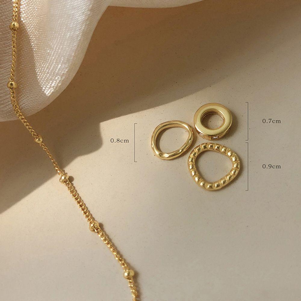 Mxbeauty Liontin Kalung Perempuan Gadis Klavikula Rantai Leher Choker Hadiah Kekasih Zirkon Kalung Tiga Cincin