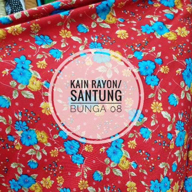 Kain Katun Rayon Santung Motif Bunga 08 Shopee Indonesia