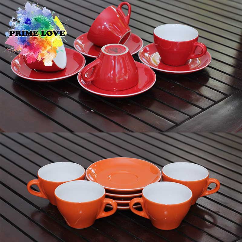 4PCS Gelas Cangkir Set Keramik Perlengkapan Cafe untuk Cangkir Kopi Late Gelas Teh dan Kado Souvenir - CS200