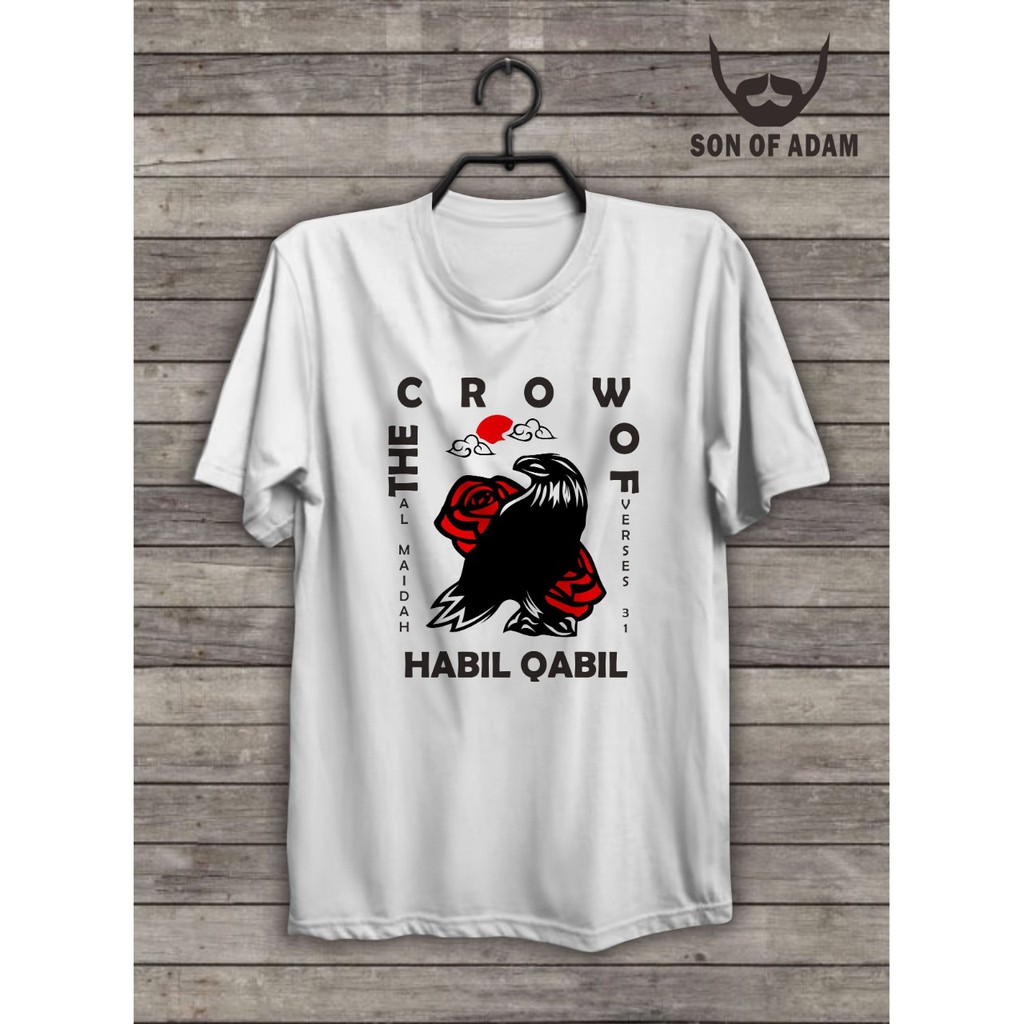 KAOS PRIA SABLON DTG DESIGN THE CROW OF HABIL QABIL