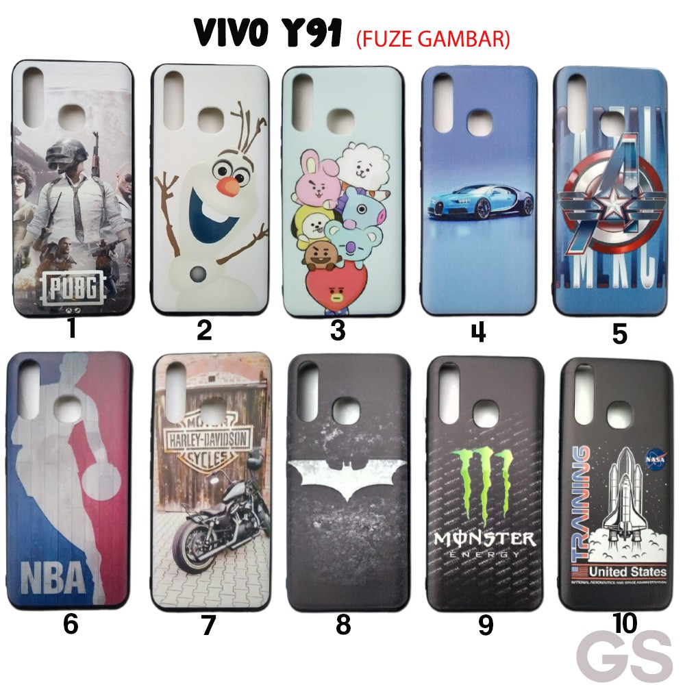 Hardcase Fuze Gambar Karakter case Vivo Y91 Premium Quality