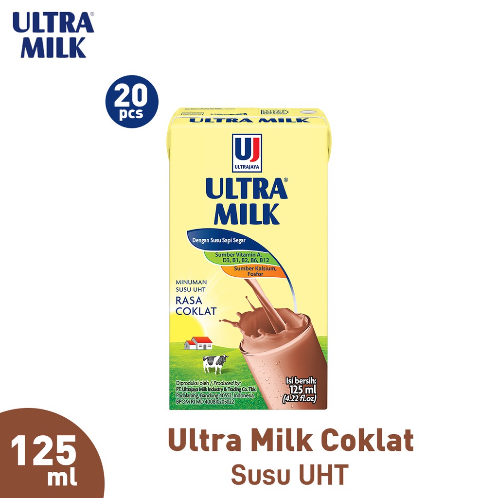 Promo Harga Ultra Milk Susu UHT Coklat 125 ml - Shopee