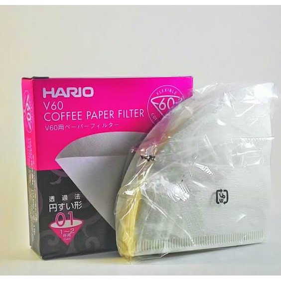 Hario Coffee Paper Filter bleach V60 1-2 Cup 40 Pcs / Kertas Penyaring Kopi