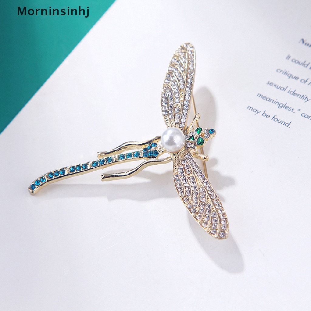 Mornin Bros Capung Mutiara Berlian Imitasi Untuk Wanita Baroque Trendy Elegan Brooch Pins id