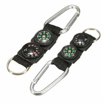 Gantungan Kunci 3in1 Kompas Termometer Carabiner Key Ring Multifungsi