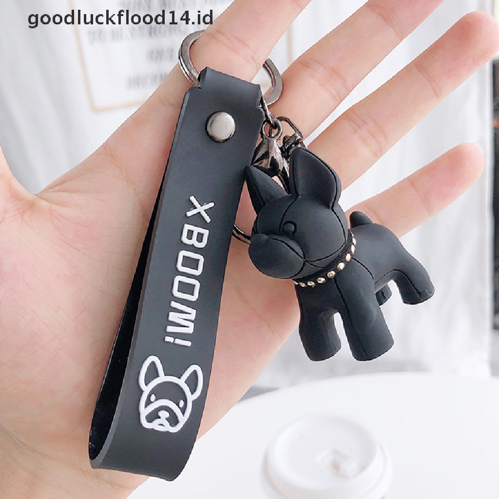 [OOID] Fashion French Punk Bulldog Keychain Leather Dog Keychains For Women/Men's Bag ID