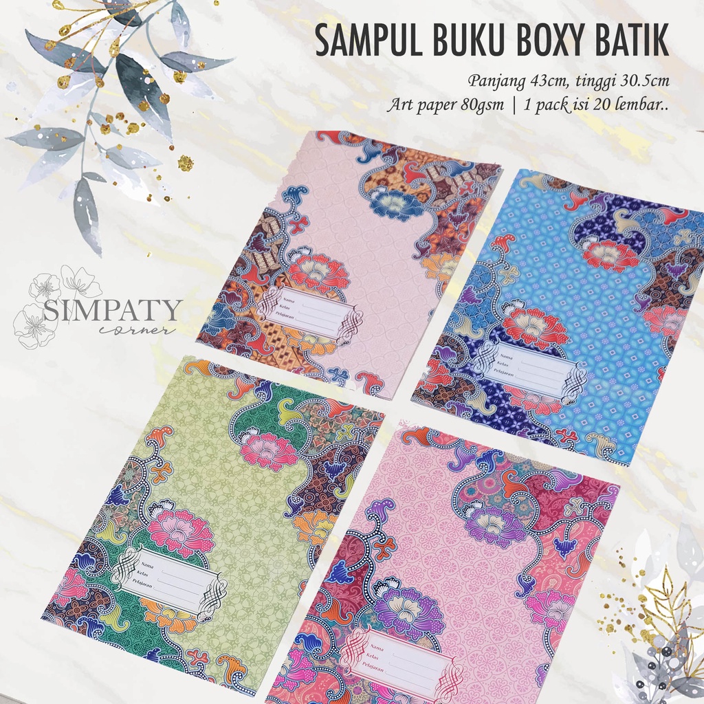 

Sampul Buku Boxy Batik Simpaty | Cover Buku | Penutup Buku Boxy Batik