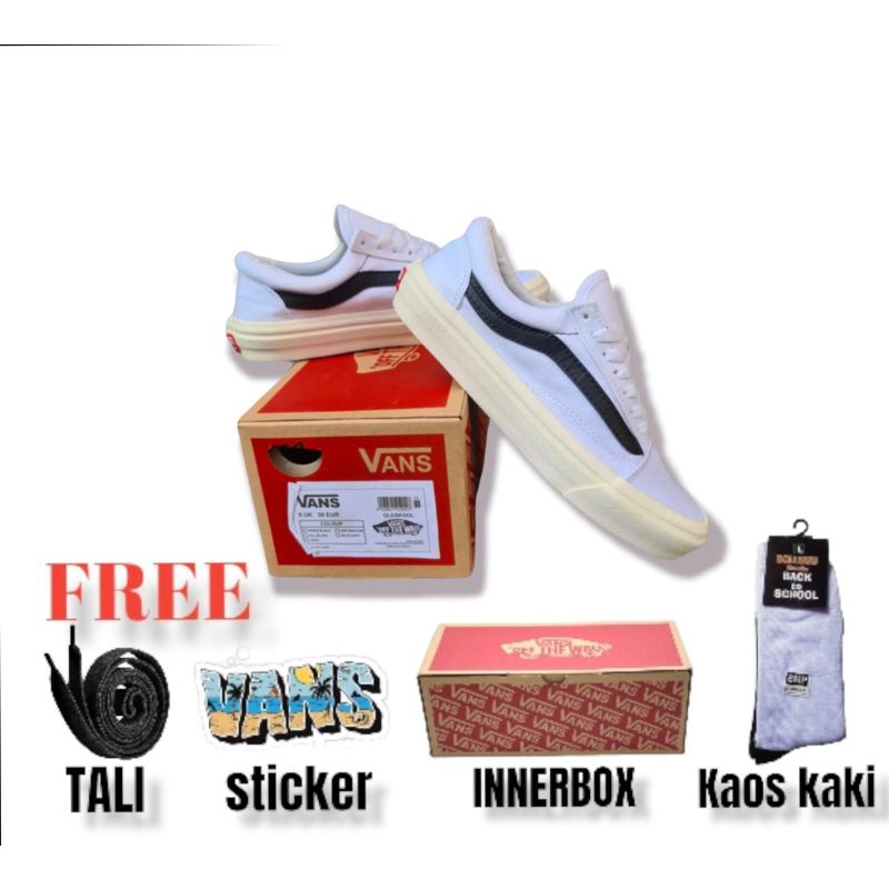 SEPATU VANSS OLDSKUL FULL WHITE LIS HITAM OG WAFLE DT BNIB MADE IN CHINA PREMIUM IMPORT SEPATU PRIA SEPATU WANITA