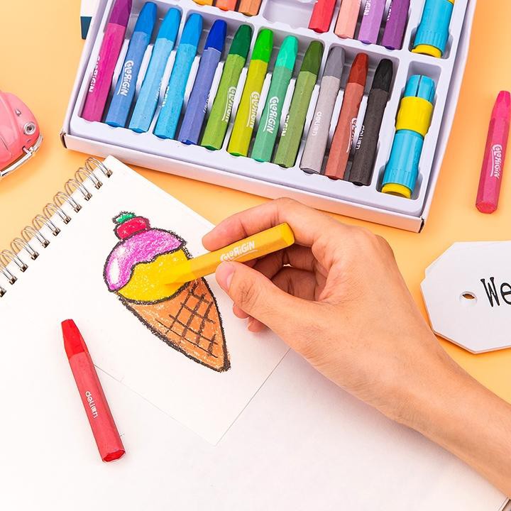 

Bayar di tempat zr Deli Oil pastel 12/18/24/36 warna cerah dengan pen holder extender dan rautan pen