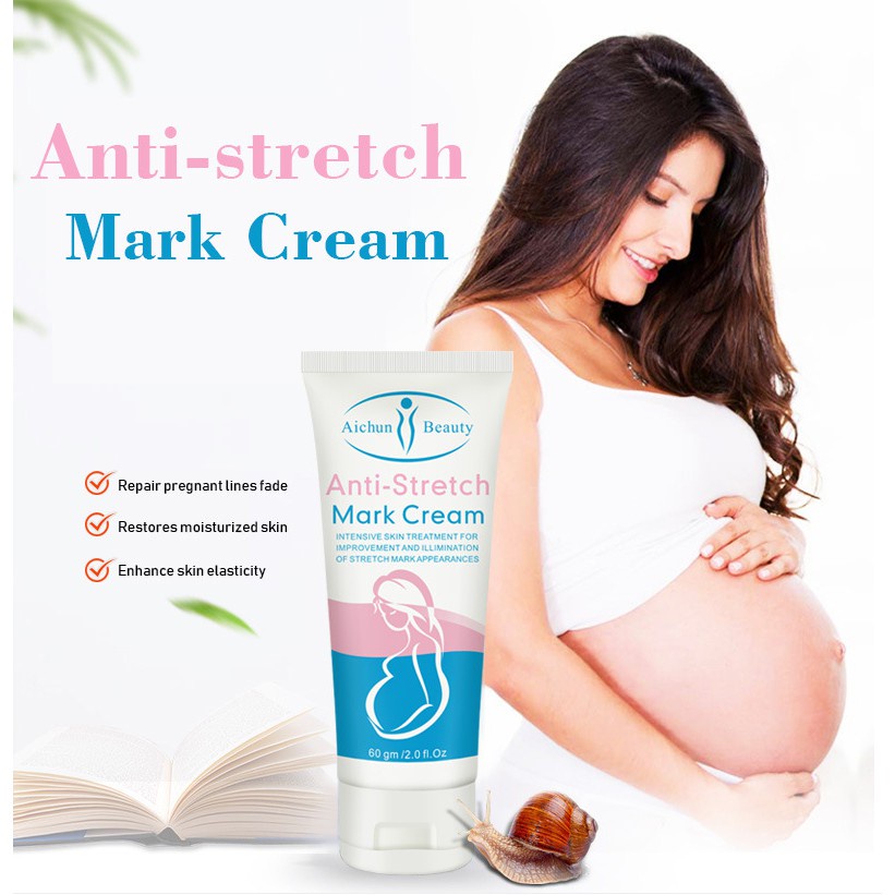 Stretchmark Stretch mark cream Krim stretch mark krim penghilang bekas luka 60ML Secara efektif menghilangkan stretch mark Menghilangkan stretch mark dengan cepat dalam seminggu Memudarkan bekas luka Onset cepat Tersedia untuk ibu hamil