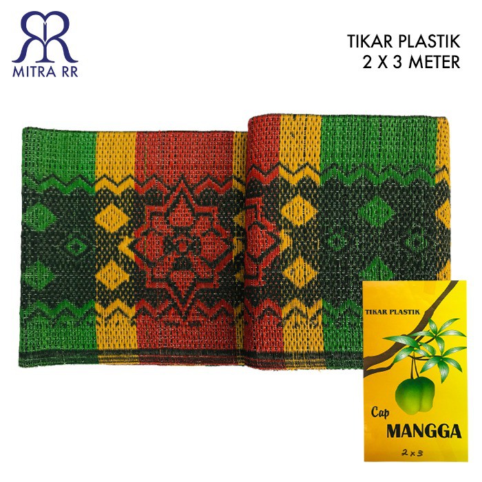 Tikar Plastik Cap Mangga 2x3 m Leisure Mat Tikar Piknik Lipat Ada Tas