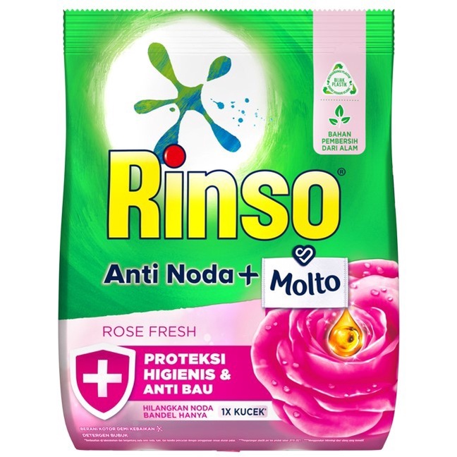 DETERJEN BUBUK RINSO MOLTO ROSE FRESH 770GR