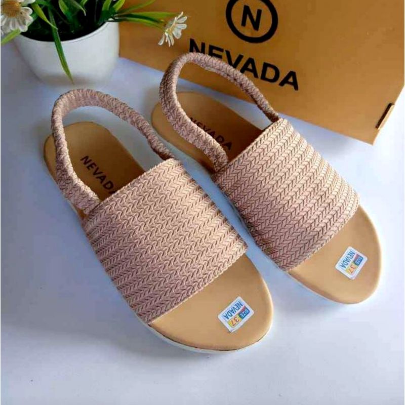 Sandal Selop Nevada|Sepatu Tali Wanita Rajut Import|Sandal