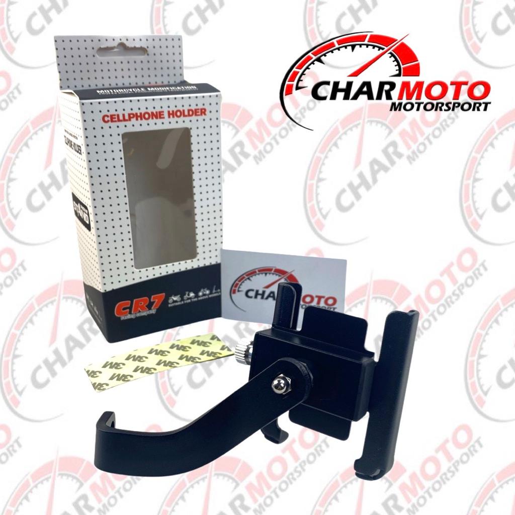 Holder Hp Spion Motor CR7 / Dudukan Handphone Aluminium Alloy / Pasang di Stang &amp; Spion - Charmoto